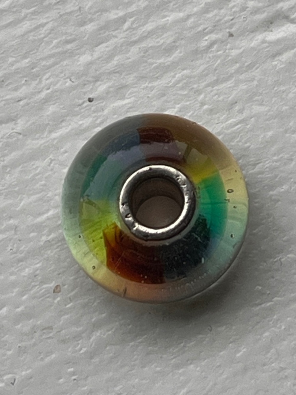 Trollbeads Green Rainbow Retired Glass Bracelet Bead - Picture 4 of 5